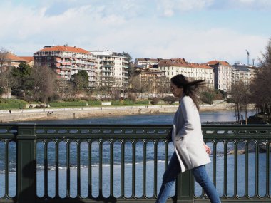 TURIN, ITALY - CIRCA FEBRUARY 2020: Fiume Po meaning River Po