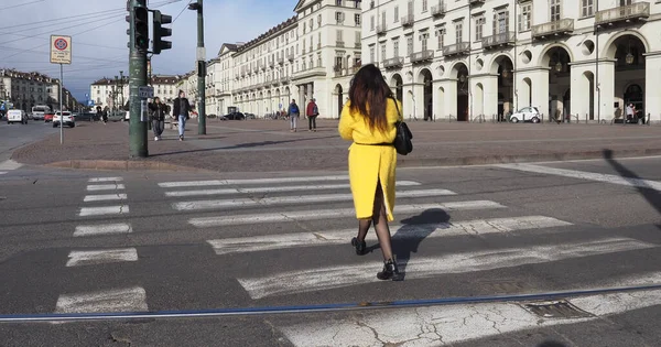 Turín Italia Circa Febrero 2020 Piazza Vittorio Emanuele —  Fotos de Stock