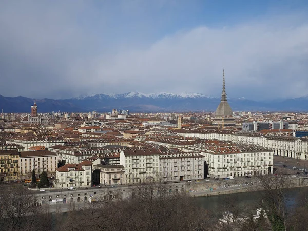 Turín Italia Circa Febrero 2020 Vista Aérea Ciudad —  Fotos de Stock