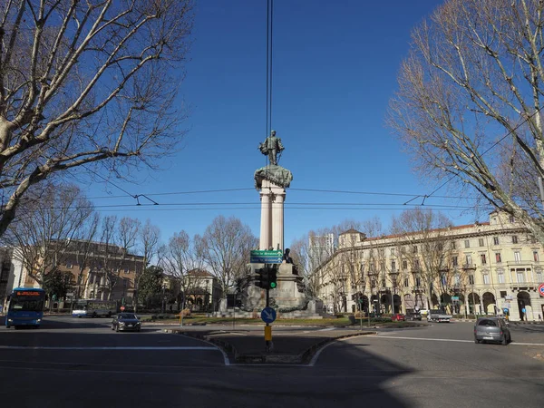 Turin Itália Fevereiro Circa 2020 Monumento Rei Vittorio Emanuele — Fotografia de Stock