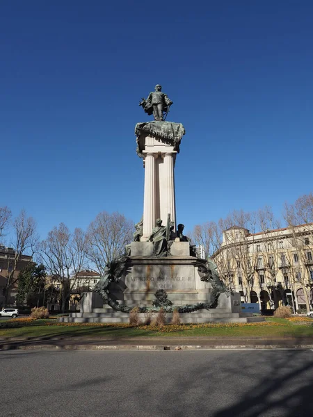 Turin Italie Circa Février 2020 Monument Roi Vittorio Emanuele — Photo