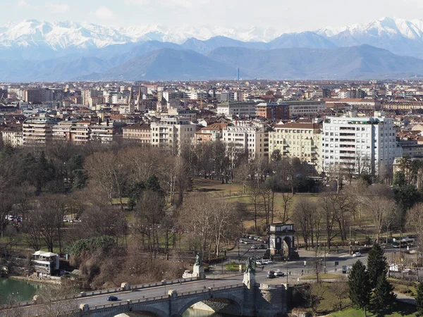 Vista Aérea Ciudad Turín Italia —  Fotos de Stock