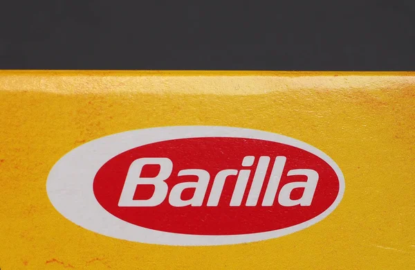 Parma Italien Cirka Februari 2020 Barilla Skylt Pastapaket — Stockfoto