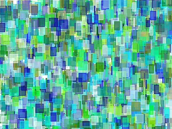 Абстрактна Мінімалістична Синьо Зелена Ілюстрація Квадратами Корисними Фон — стокове фото