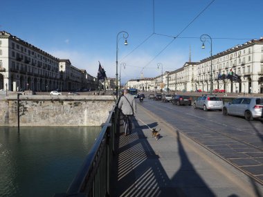 TURIN, ITALY - CIRCA FEBRUARY 2020: Piazza Vittorio Emanuele II square