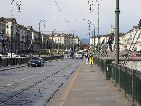 Turin Italy Circa February 2020 Piazza Vittorio Emanuele Square — 图库照片