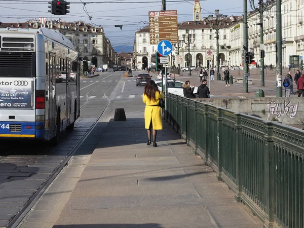 Turin Italie Circa Février 2020 Piazza Vittorio Emanuele Place — Photo