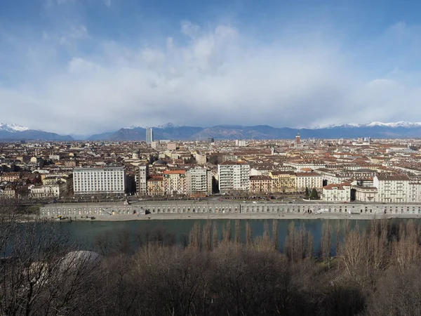 Turin Italy Circa February 2020 Aerial View City — Zdjęcie stockowe