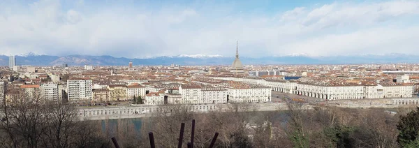 Turin Italien Circa Februari 2020 Vidsträckt Panoramautsikt Över Staden Turin — Stockfoto