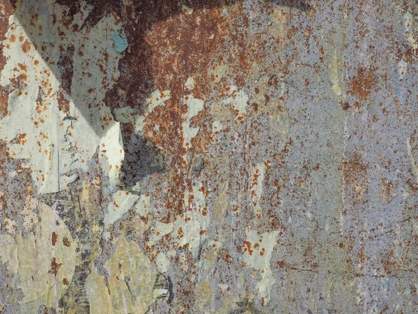 Rusted Steel Billboard Paper Decollage Useful Background — Stock Photo, Image