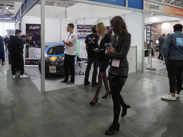 Turín Italia Circa Febrero 2020 Feria Innovación Tecnología Competencias Automatización — Foto de Stock