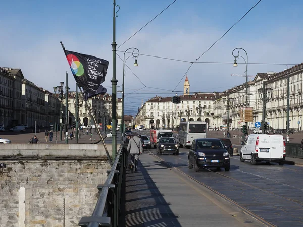 Turin Italia Circa Februarie 2020 Piazza Vittorio Emanuele — Fotografie, imagine de stoc
