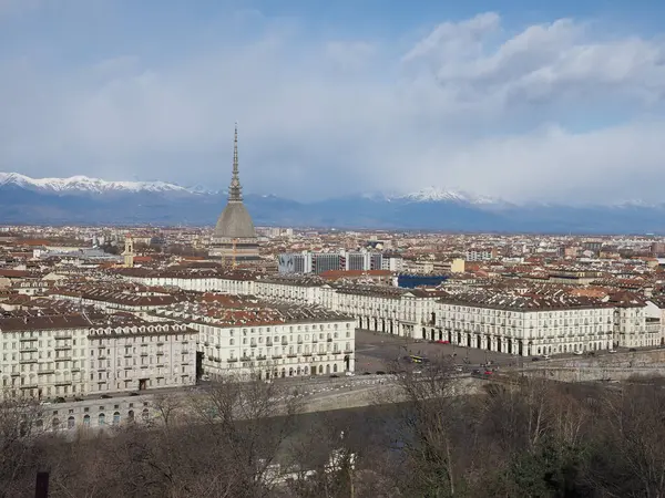 Turin Italy Circa February 2020 Aerial View City — ストック写真