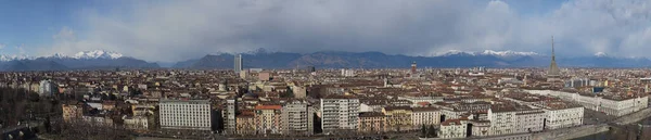 Turijn Italië Circa Februari 2020 Breed Panoramisch Uitzicht Vanuit Lucht — Stockfoto