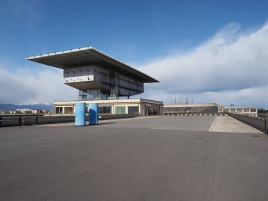 Torino, İtalya - Şubat 2020: Pinacoteca Agnelli sanat galerisi Renzo Piano tarafından Lingotto eski Fiat otomobil fabrikasında tasarlandı