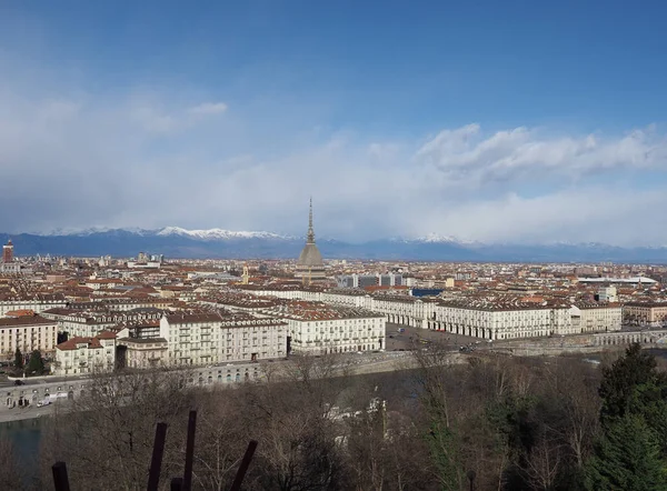 Turin Italy Circa February 2020 Aerial View City — Zdjęcie stockowe