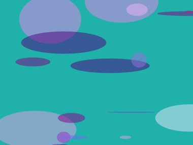 Elips ve açık deniz yeşil arkaplanlı soyut minimalist menekşe çizimi