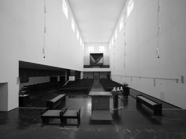 AÇEN, GERMANY - CIRCA AUGust 2019: Fronleichnamskirche (anlamı Corpus Christi Kilisesi) Rudolf Schwarz tarafından tasarlandı