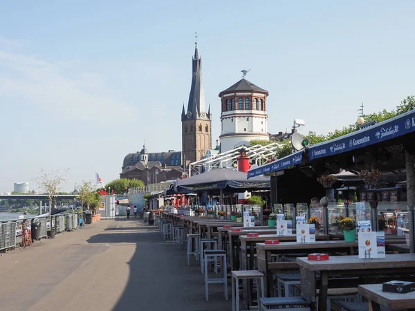 Düsseldorf Circa August 2019 Rheinuferpromenade Der Altstadt — Stockfoto