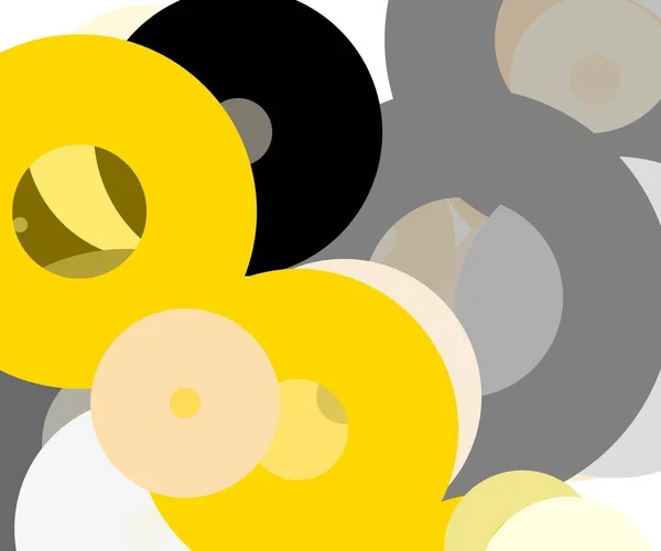 Ilustración Abstracta Minimalista Color Amarillo Gris Con Círculos Útiles Como —  Fotos de Stock