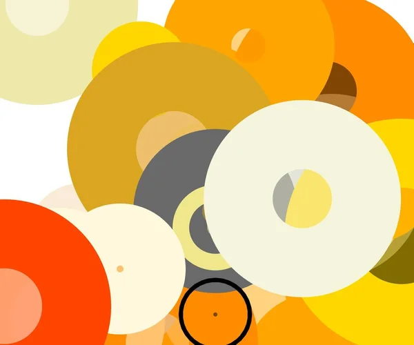Abstraktní Minimalistická Šedá Oranžová Ilustrace Kruhy Užitečnými Jako Pozadí — Stock fotografie