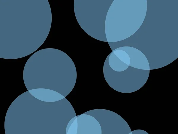 Абстрактная Минималистская Синяя Иллюстрация Кругами Черным Фоном — стоковое фото