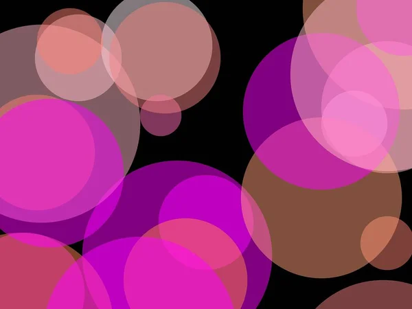 Абстрактна Мінімалістична Рожева Ілюстрація Колами Чорним Тлом — стокове фото
