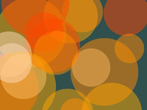 Abstract minimalist orange illustration with circles and dark slate gray background