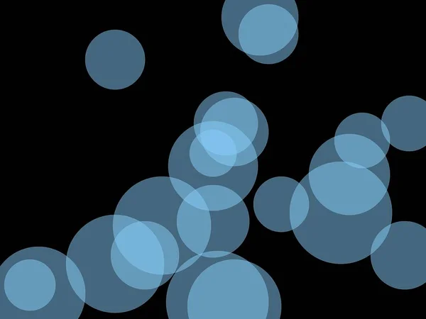 Illustration Minimaliste Abstraite Bleue Avec Cercles Fond Noir — Photo