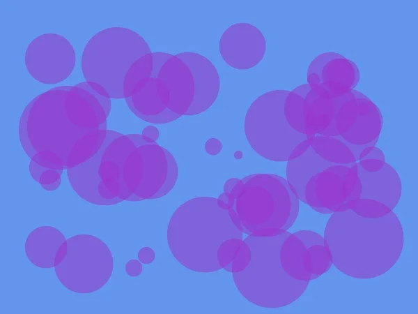 Abstract Minimalistische Violette Illustratie Met Cirkels Korenbloem Blauwe Achtergrond — Stockfoto