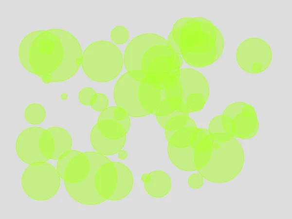 Astratto Minimalista Illustrazione Verde Con Cerchi Sfondo Gainsboro — Foto Stock