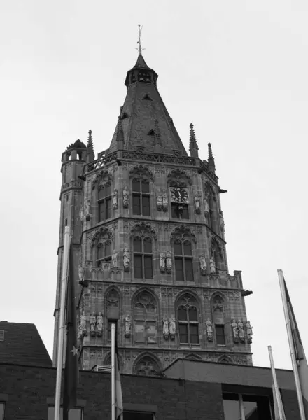 Koelner Rathaus Town Hall Building Koeln Germany Black White — Stok fotoğraf