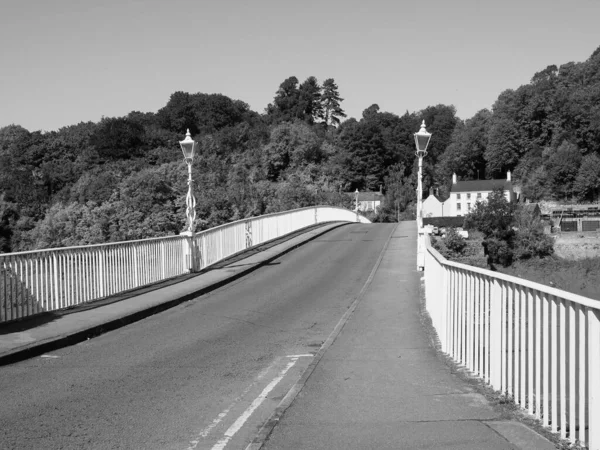 Old Wye Bridge Rivier Tussen Monmouthshire Wales Gloucestershire Engeland Chepstow — Stockfoto