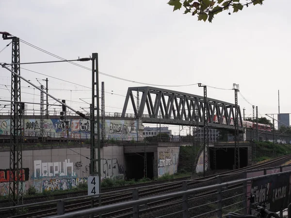 Koeln Germany Circa August 2019 Steel Railway Bridge — Stock fotografie