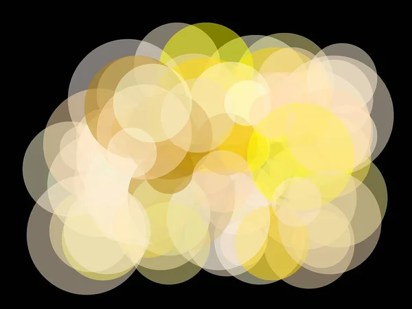 Abstract Minimalist Yellow Illustration Circles Black Background — Stock Photo, Image