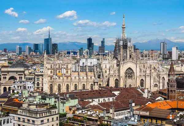 Luchtfoto Van Skyline Van Stad Van Milaan Italië — Stockfoto