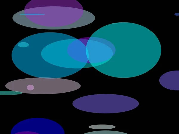 Abstrakte Minimalistische Blauviolette Illustration Mit Ellipsen Und Schwarzem Hintergrund — Stockfoto