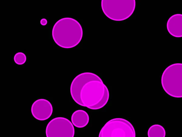 Abstract Minimalistische Roze Illustratie Met Cirkels Zwarte Achtergrond — Stockfoto