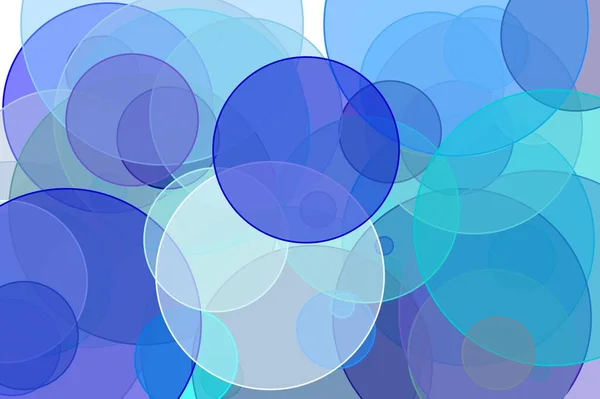 Abstraktní Minimalistická Modrá Ilustrace Kruhy Bílým Pozadím — Stock fotografie