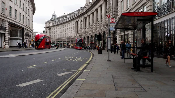 London Circa September 2019 Regent Street View Double Decker Bus — Zdjęcie stockowe