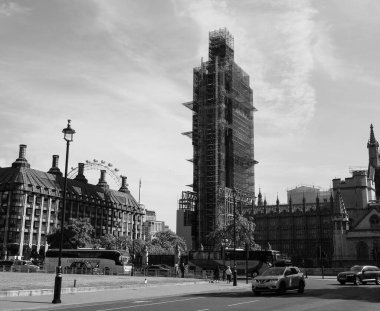 Londra, Uk - Eylül 2019: Büyük Ben, Parlamento Binası 'nda çalışıyor.