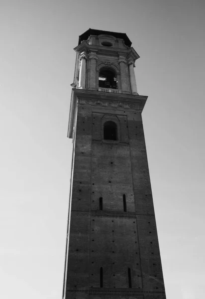 Turm Der Turiner Kathedrale Turin Italien Schwarz Weiß — Stockfoto