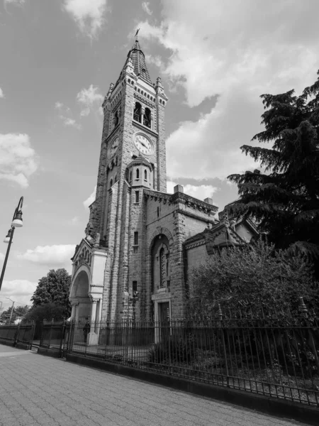 Kostel Santa Rita Cascia Turíně Itálie Černobílém — Stock fotografie