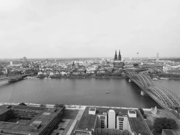 Koeln Deutschland Circa August 2019 Luftaufnahme Der Stadt Schwarz Weiß — Stockfoto