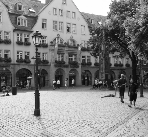 Aachen Germany Circa August 2019 People City Centre Black White — 图库照片