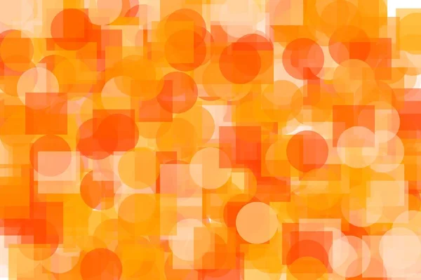 Abstract minimalist orange illustration with circles squares and white background