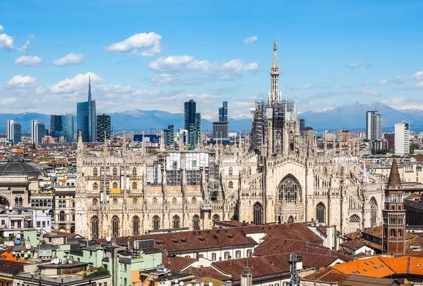 Aerial View Duomo Milano Gothic Cathedral Church Milan Italy — Stock Photo, Image