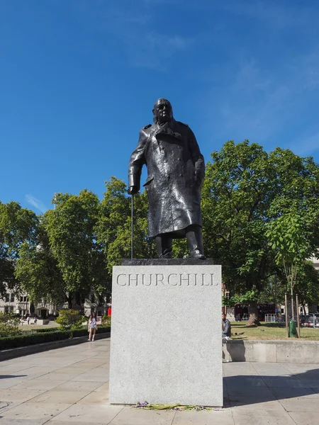 Londra Circa Settembre 2019 Statua Winston Churchill Parliament Square Dello — Foto Stock