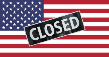 Amerika Birleşik Devletleri ulusal bayrağı. Kapalı işareti var.