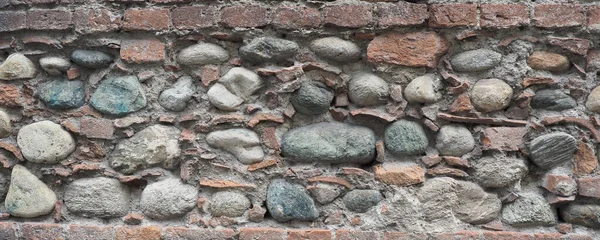 Ancho Viejo Muro Ladrillo Piedra Útil Como Fondo — Foto de Stock